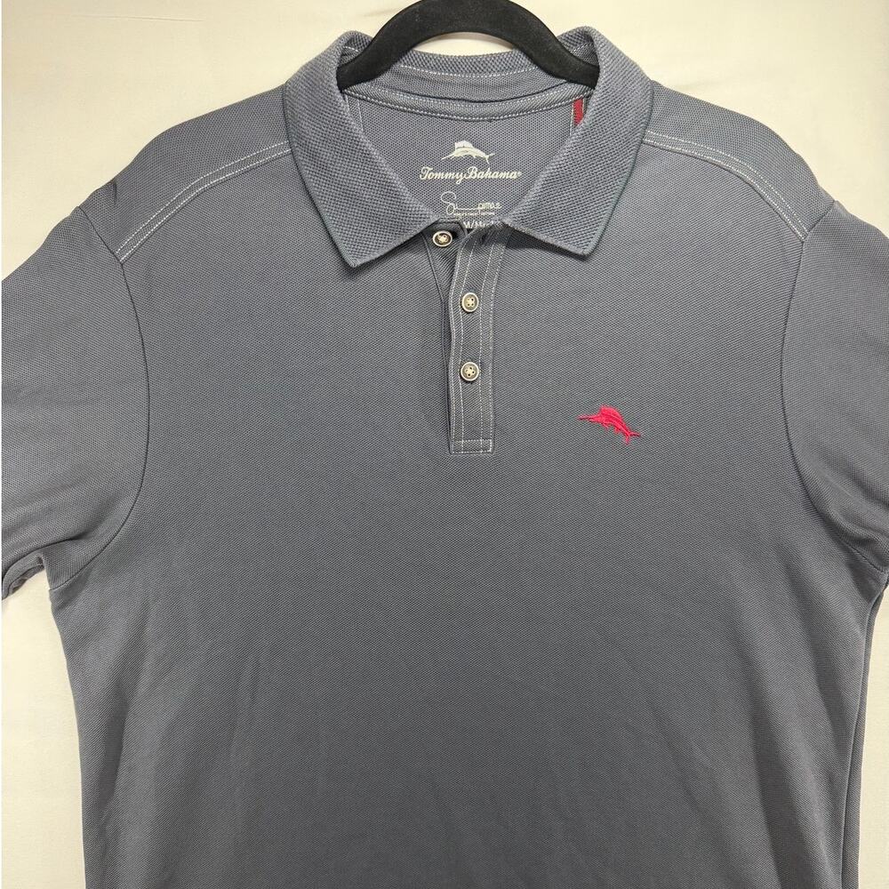 Tommy Bahama Men’s Medium Supima Cotton Grey Polo Embroidered Logo